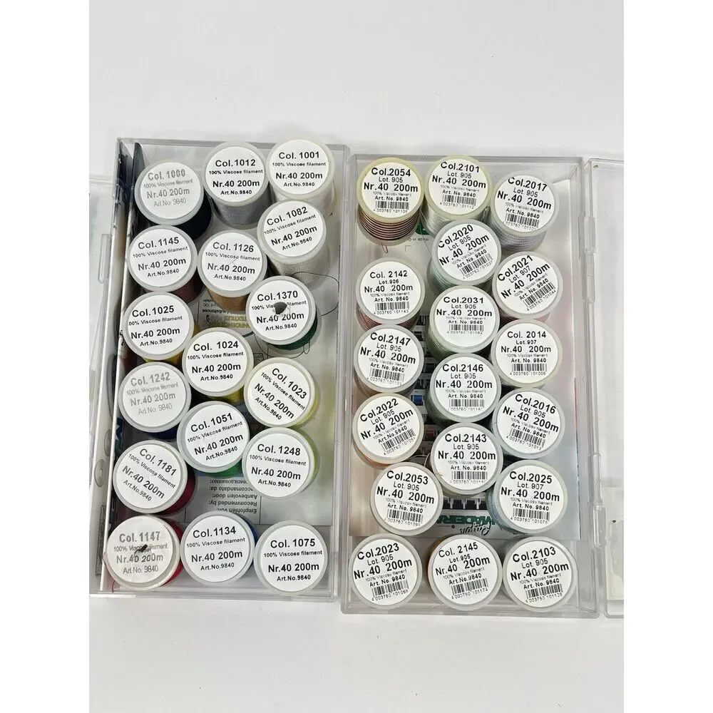 Lot of 35 Spools Madeira Rayon Filament Thread 200m Mixed Colors 33 NEW 2 Used